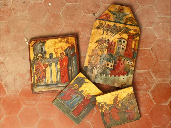Maniera della pittura del Medioevo - Lotto di icone