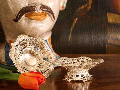 Coppia di Piccoli Cestini Argento, Goldsmiths & Silversmiths Company