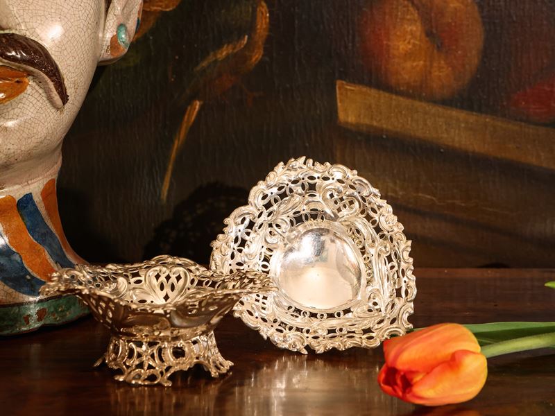 Coppia di Piccoli Cestini in Argento, Goldsmiths & Silversmiths Company