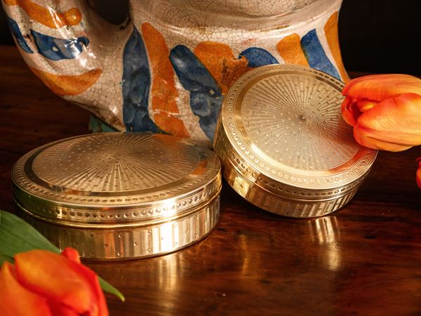 Due scatole in argento vermeil