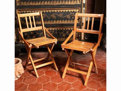 Coppia di Seggioline da Giardino in Faggio per Bambino