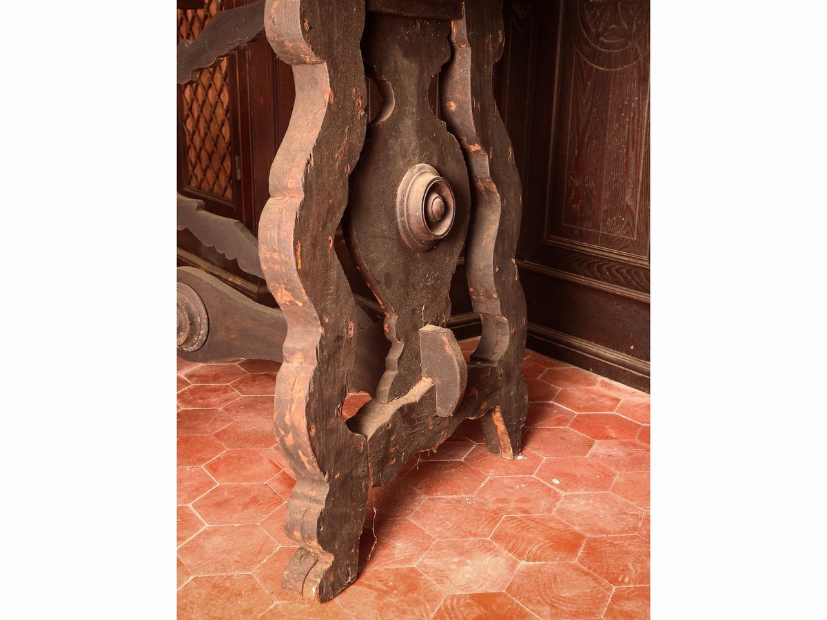 Tavolo Fratina in Legno Tenero Ebanizzato