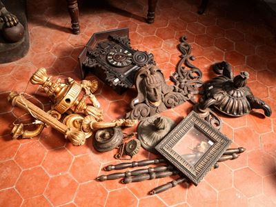 Miscellanea di Frammenti D'epoca in Legno Intagliato