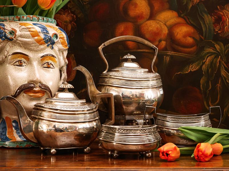 Servizio da Tè in Argento, Londra 1809 e 1927