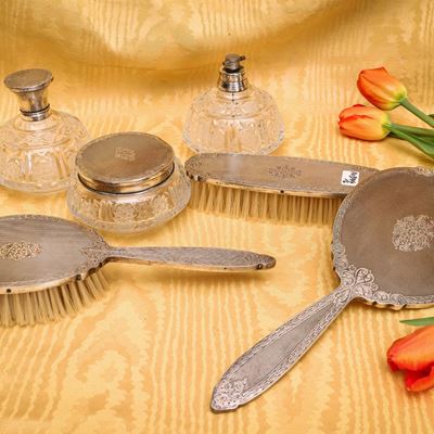 Servizio da Toieltte in Argento e Cristallo Molato