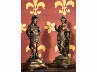 Coppia di Sculture in Bronzo