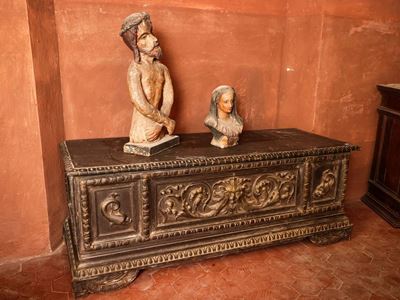 Cassapanca in Legno Tenero Ebanizzato