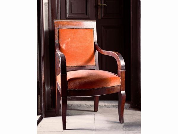 Coppia di poltroncine in mogano