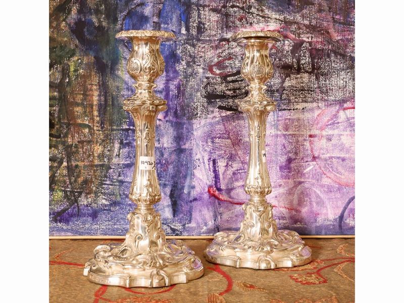 Coppia di Candelieri in Argento