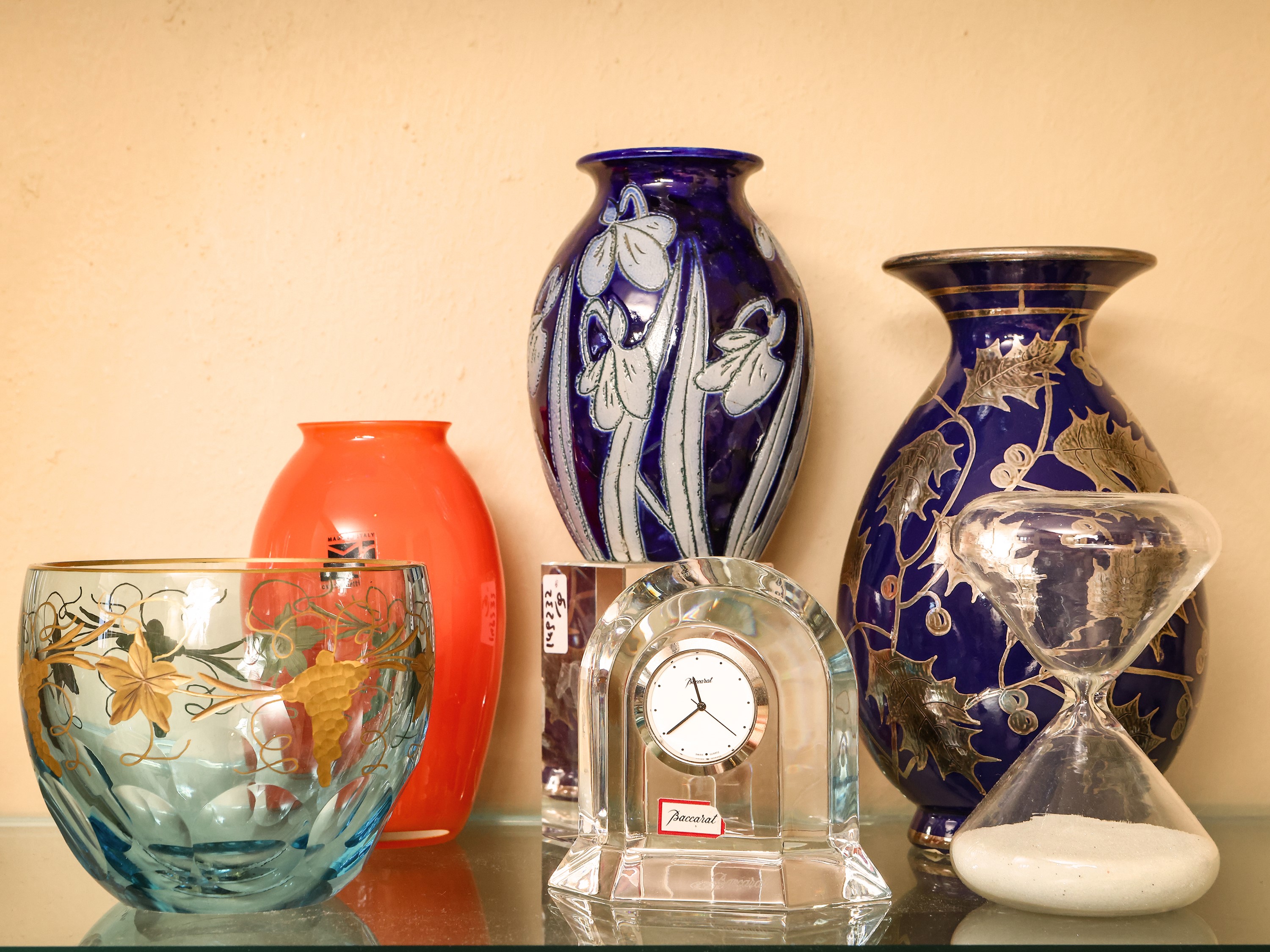 Lotto di Accessori Decorativi in Vetro, Cristallo e Ceramica
