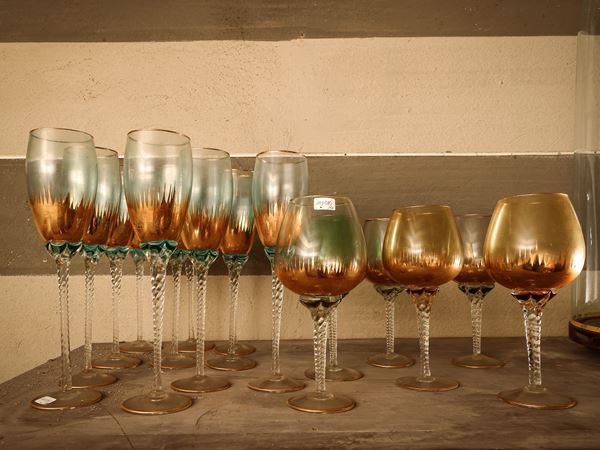Set di bicchieri in vetro soffiato