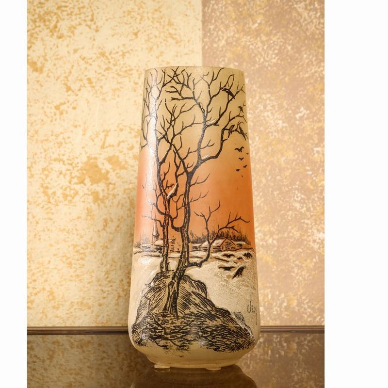 Vaso in Vetro Decorato a Smalto, Joseph Mure (jem)