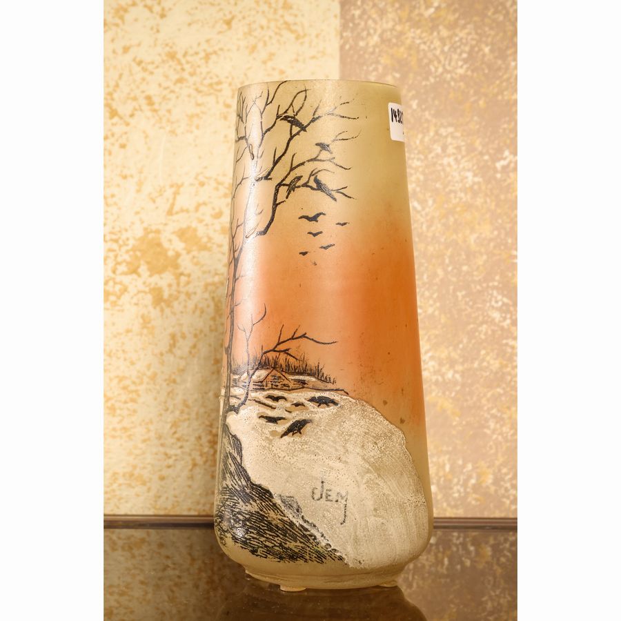 Vaso in Vetro Decorato a Smalto, Joseph Mure (jem)