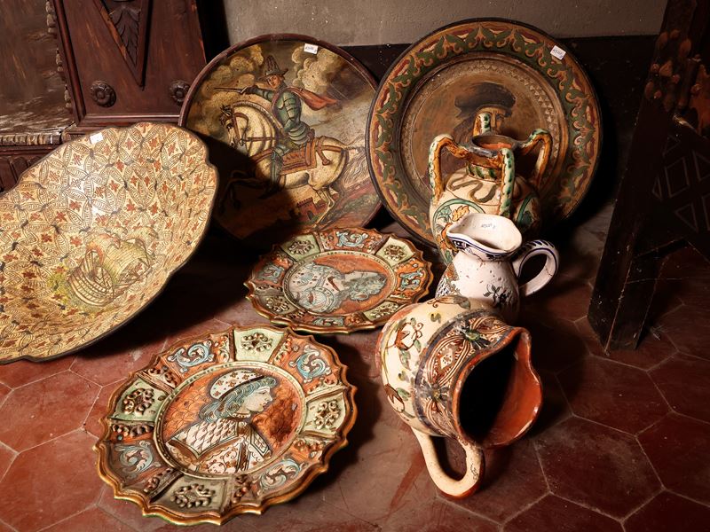 Assortimento di Accessori in Terracotta Smaltata