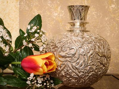 Vaso Globulare in Argento, India