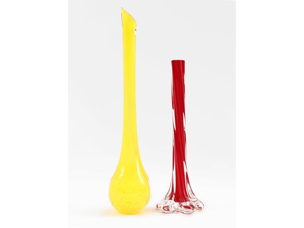 Two glass vases  - Auction The art of furnishing - Maison Bibelot - Casa d'Aste Firenze - Milano