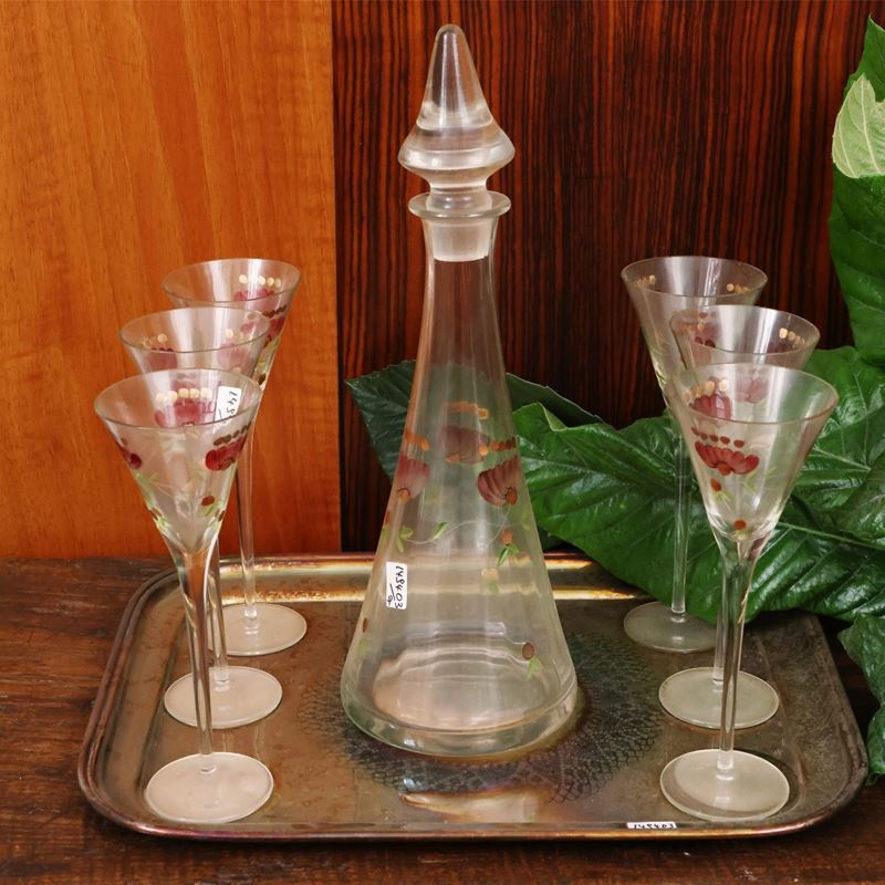 Set da Aperitivo in Vetro Soffiato Iridescente