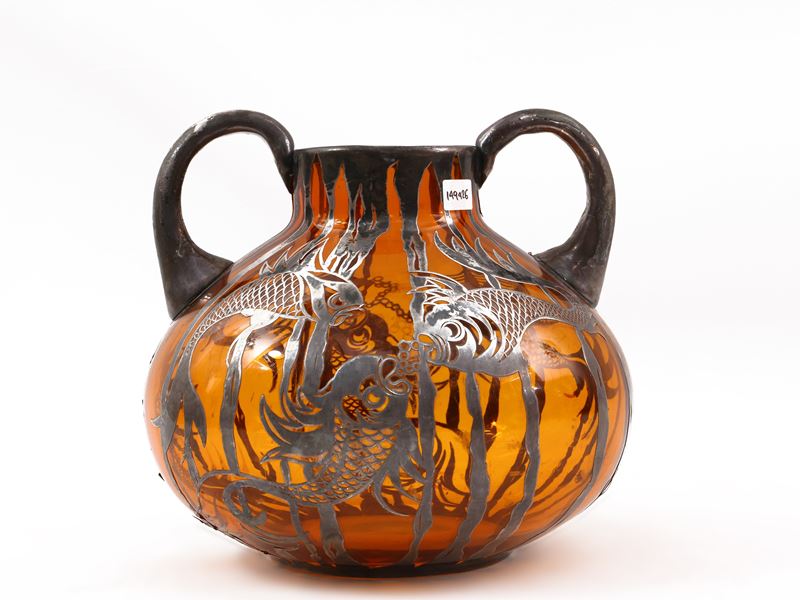 Vaso Foil in Vetro e Argento, Arrigo Finzi
