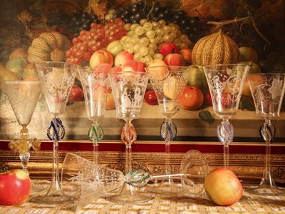 Set di Dodici Bicchieri in Cristallo Acidato