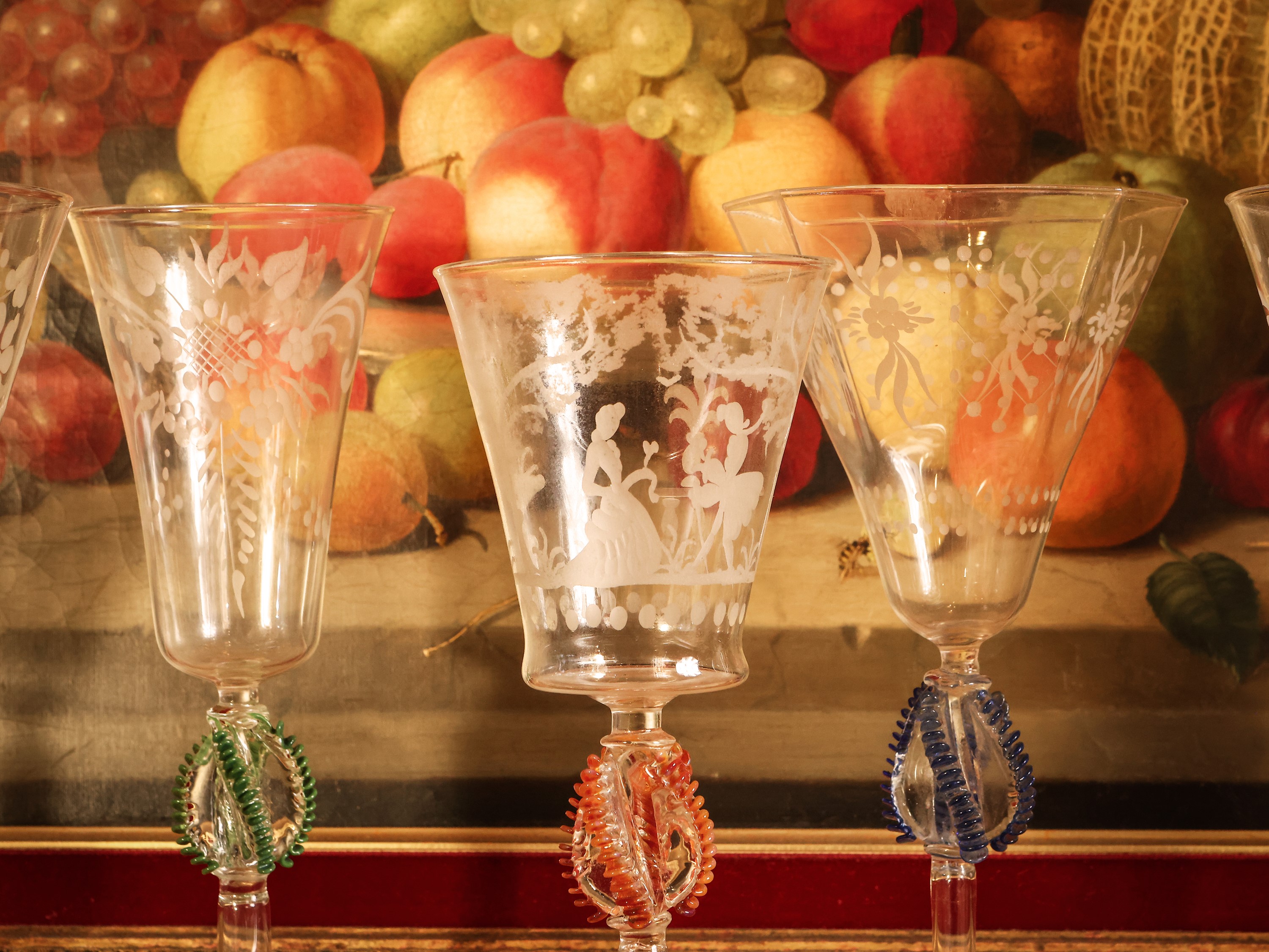 Set di Dodici Bicchieri in Cristallo Acidato