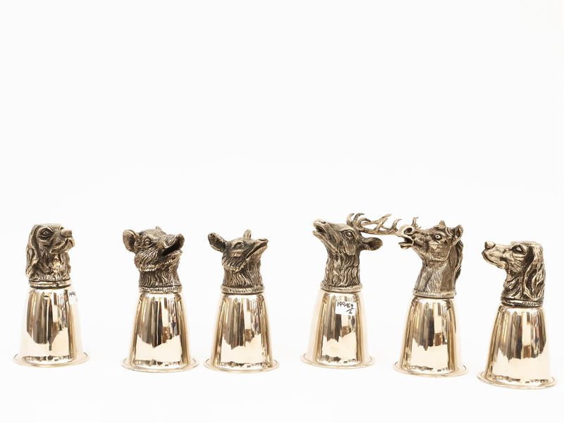 Set di Sei Bicchieri della Staffa in Metallo, Gucci
