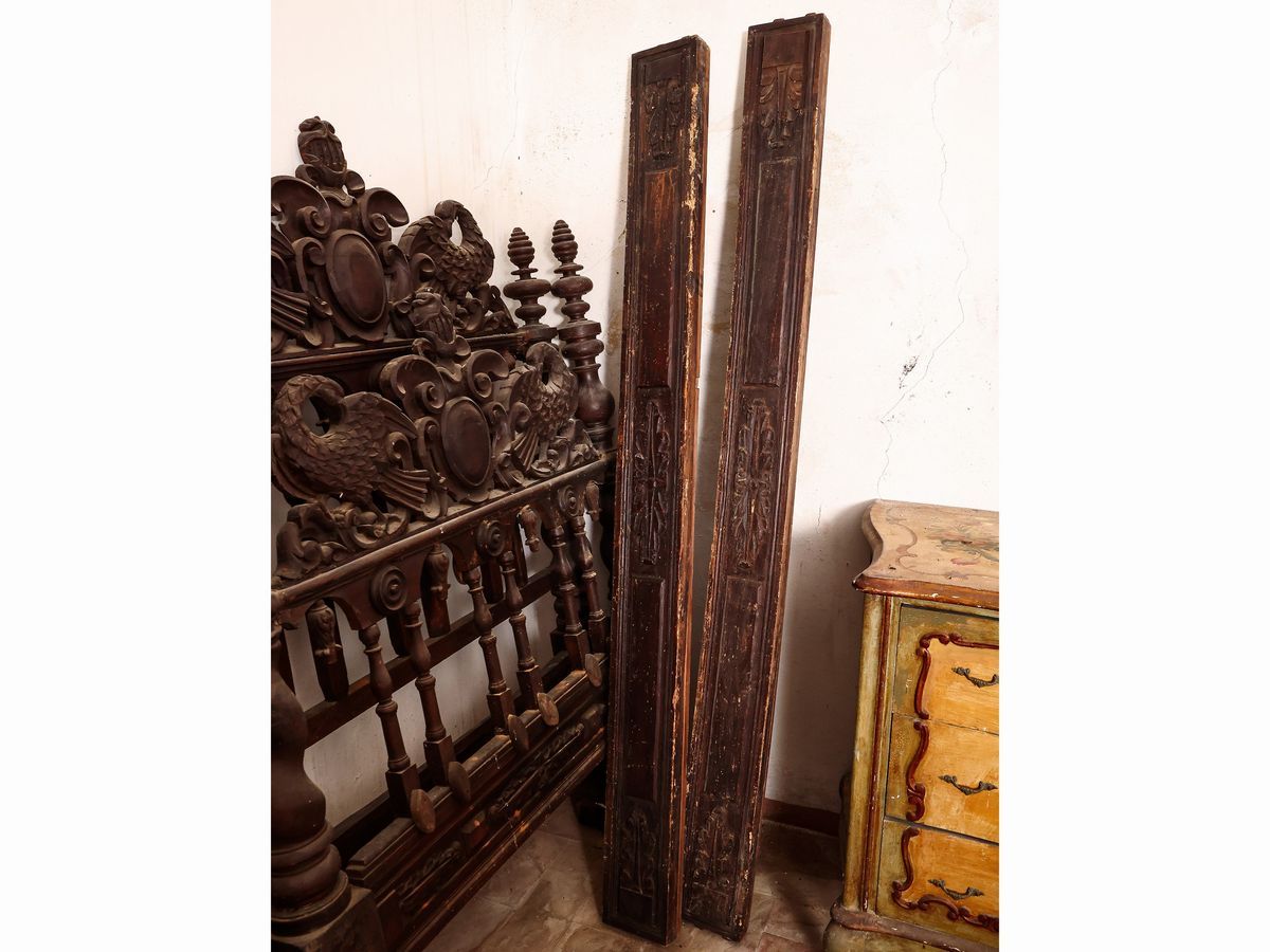Letto Singolo in Legno Tenero Ebanizzato