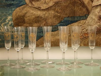 Serie di Dodici Flûte in Cristallo, Baccarat