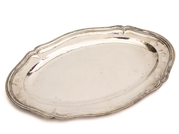 Oval tray in silver metal  - Auction The art of furnishing - Maison Bibelot - Casa d'Aste Firenze - Milano
