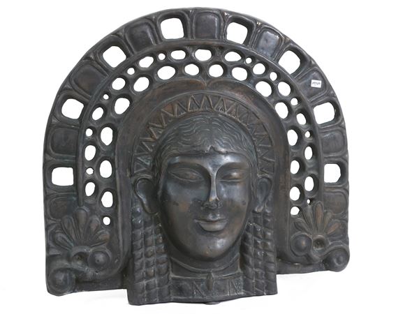 Formella centinata in bronzo Art Decò