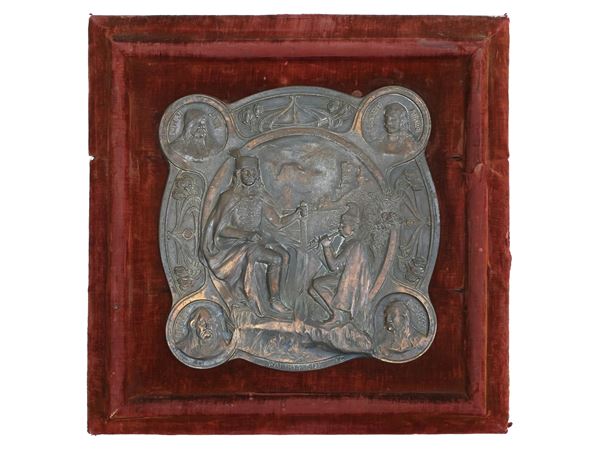 Formella in bronzo ad altorilievo  (Inizio del XX secolo)  - Asta L'Arte di Arredare - Maison Bibelot - Casa d'Aste Firenze - Milano