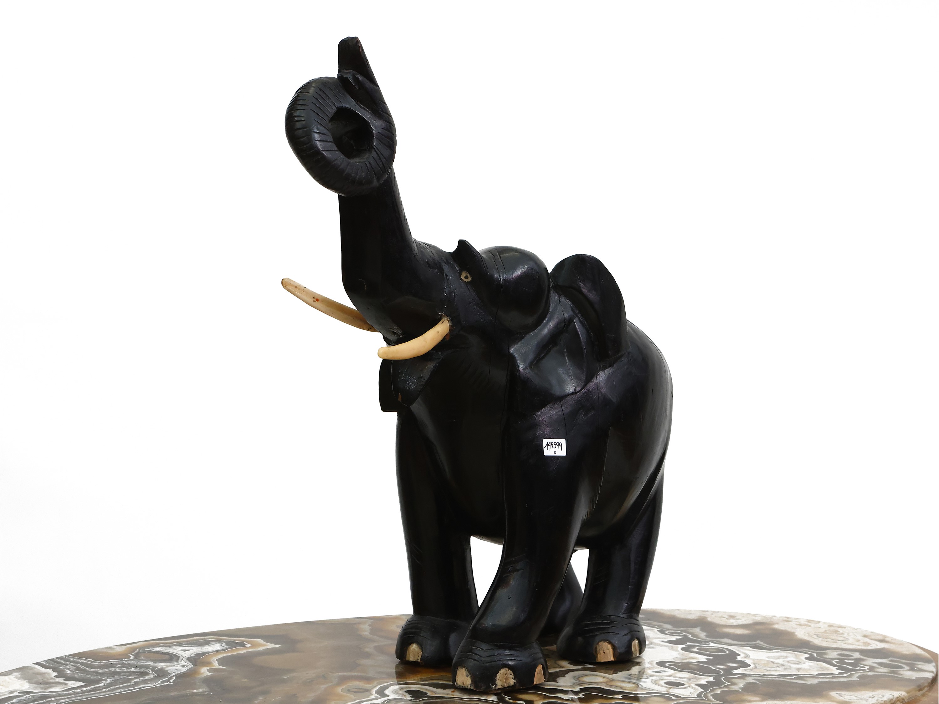 Grande Elefante in Legno Ebanizzato