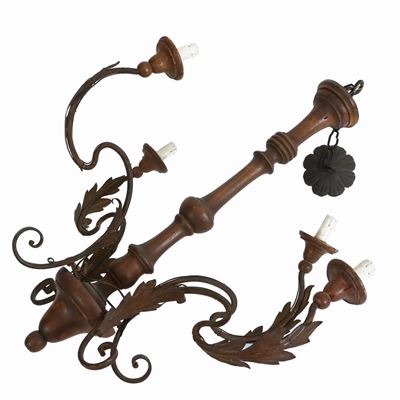 Lampadario in Legno Tornito