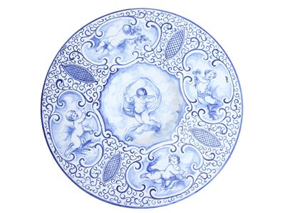 Piatto da Parata in Terracotta Smaltata, Soravia Albissola