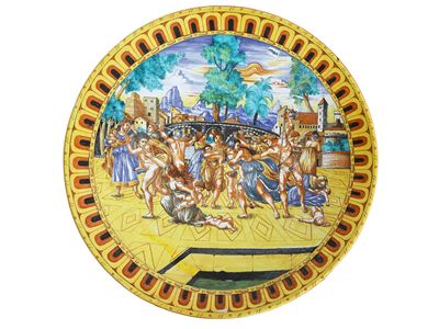 Grande Piatto da Parata in Terracotta Smaltata