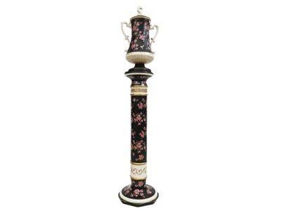Colonna e Vaso a Potiche in Ceramica