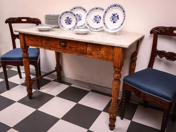 Tavolino rustico in legno tenero  (XIX/XX secolo)  - Asta La casa classica. Stile intramontabile - Maison Bibelot - Casa d'Aste Firenze - Milano