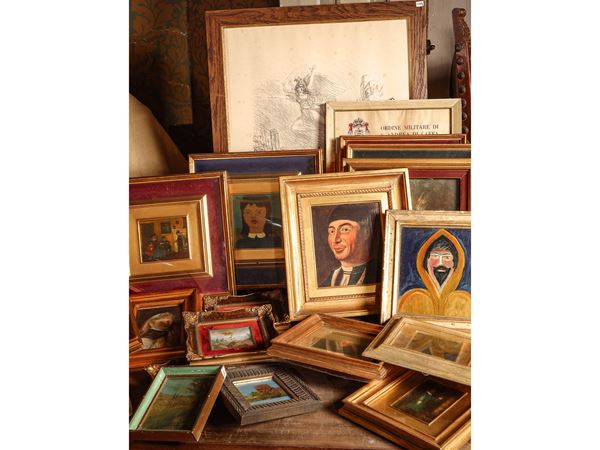 Lot of wooden frames  - Auction Overlooking the sea. Furnishing and Paintings of Jana Castle in Quercianella - Maison Bibelot - Casa d'Aste Firenze - Milano