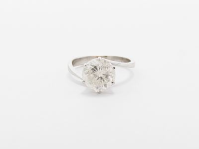 Anello Solitario in Oro Bianco con Diamante