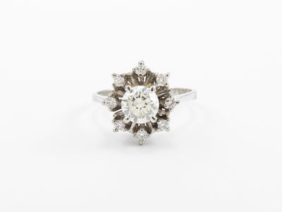 Anello in Oro Bianco 585/1000 con Diamanti