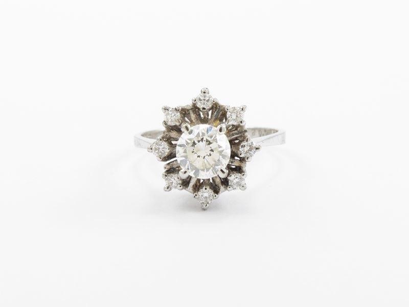 Anello in Oro Bianco 585/1000 con Diamanti