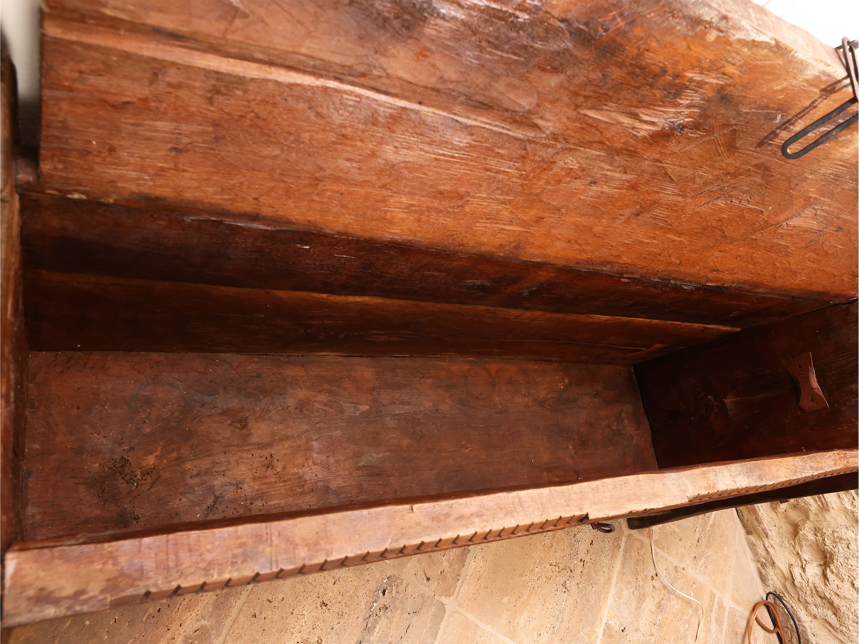 Cassapanca Rustica in Legno di Castagno o di Quercia