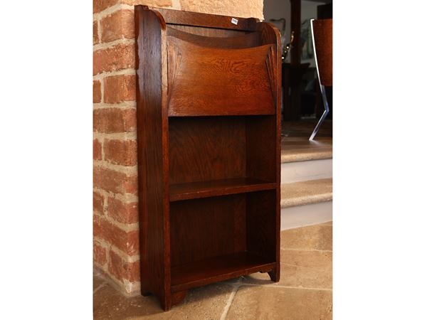 Etagere Art and Crafts magazine rack in oak