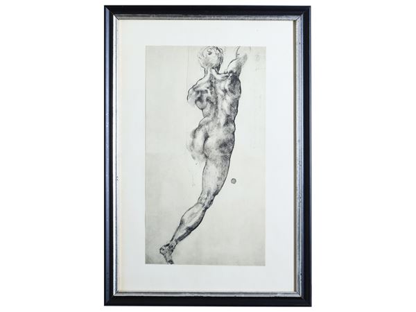 Nudo maschile, da un di disegno di Michelangelo