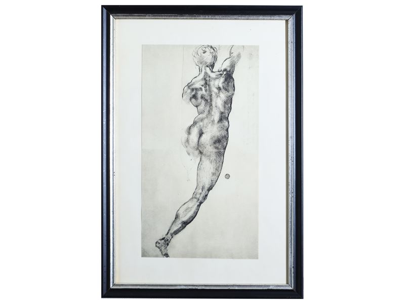 Nudo Maschile, da un di Disegno di Michelangelo