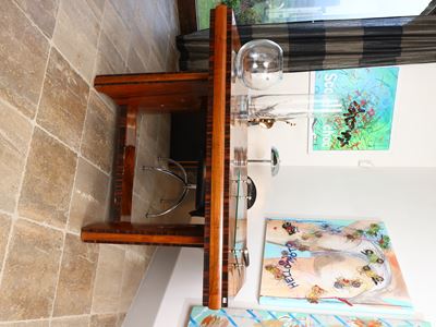 Tavolo Impiallacciato in Noce, Radica di Noce e Palissandro, Art Decò