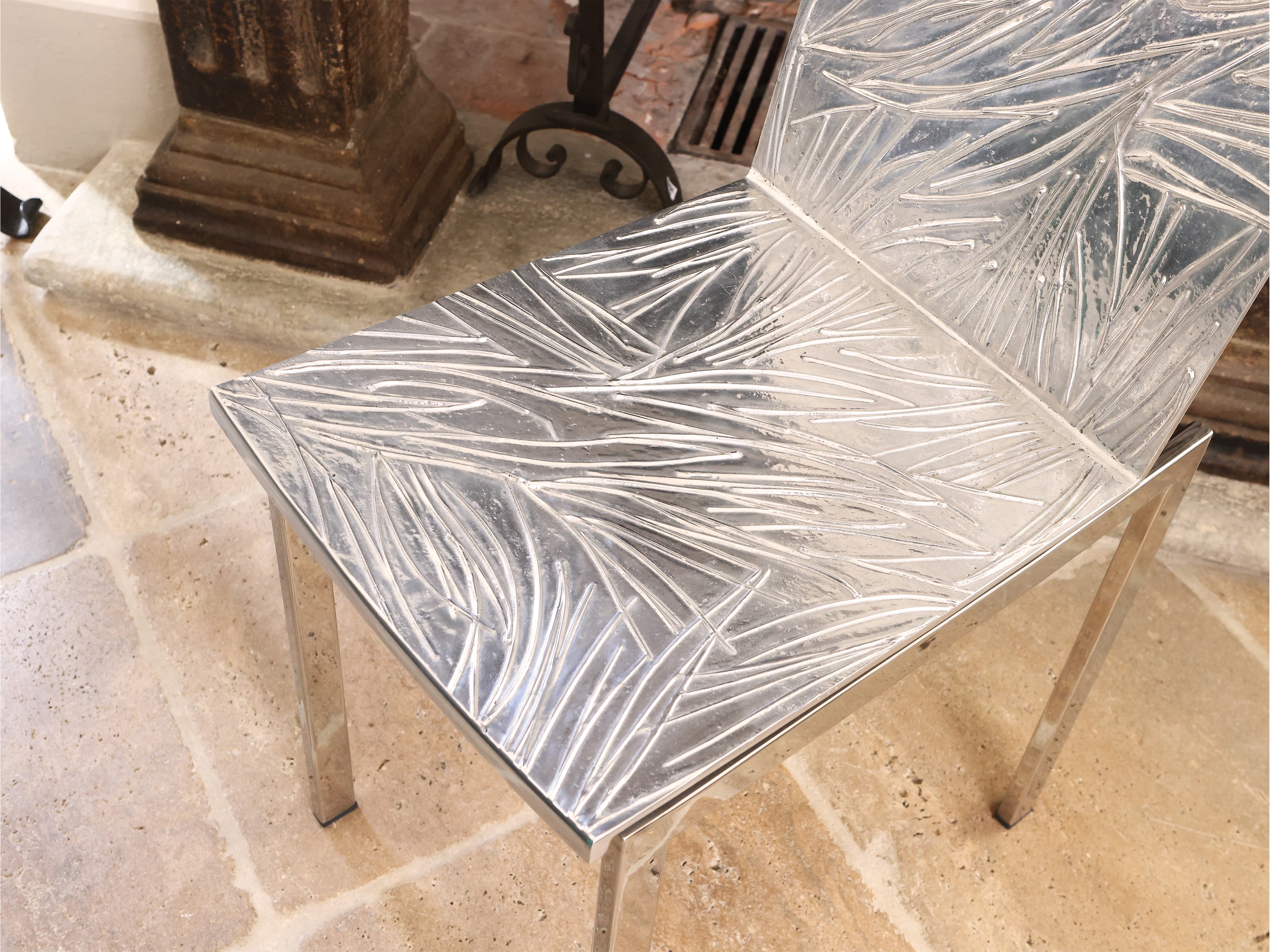 Serie di Otto Sedie Sottobosco in Alluminio, Andrea Salvetti, per Dilmos Milano, 2001-2019
