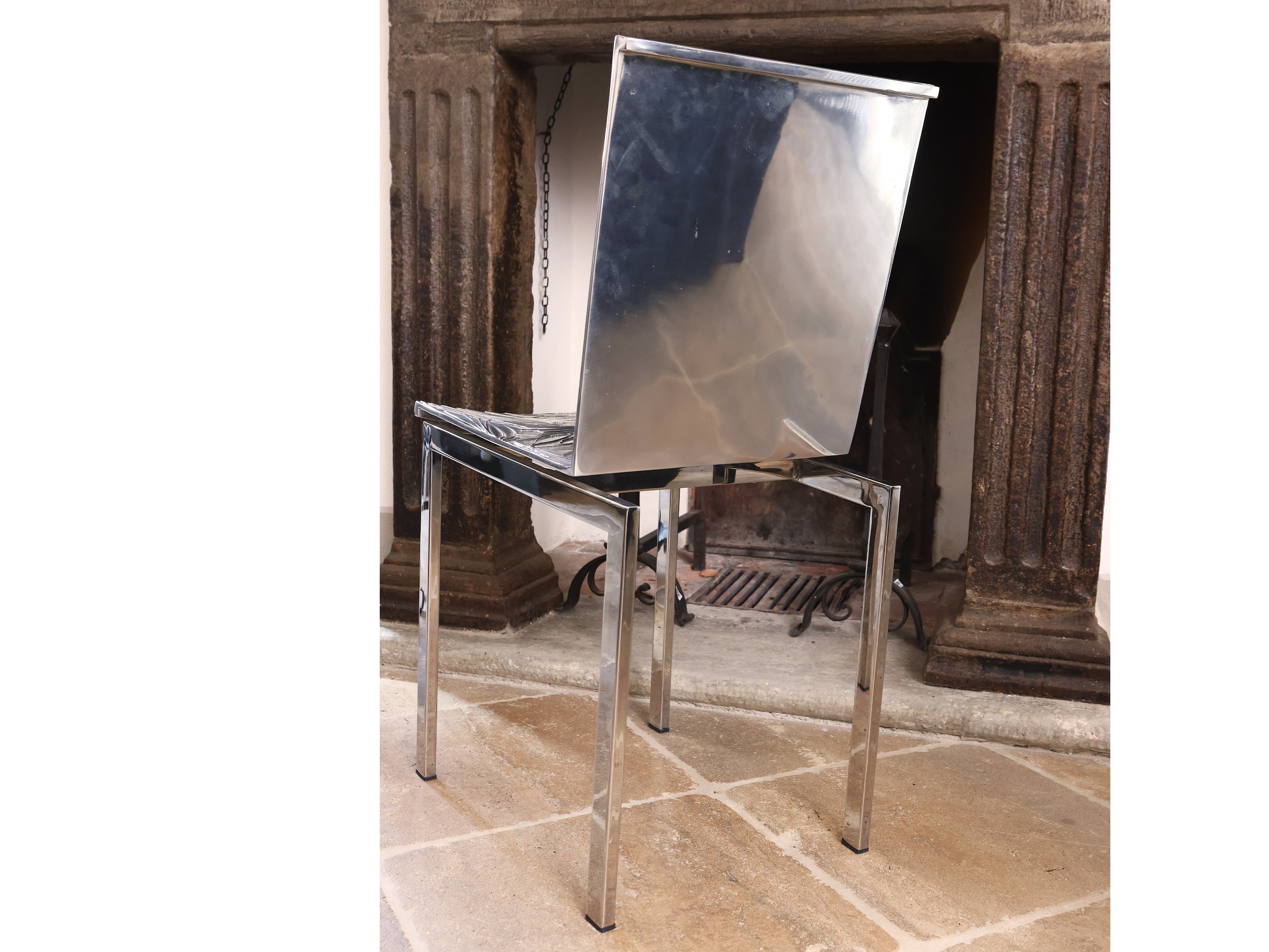 Serie di Otto Sedie Sottobosco in Alluminio, Andrea Salvetti, per Dilmos Milano, 2001-2019