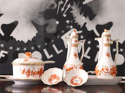 Set da Tavola in Porcellana, Indian Basket, Herend
