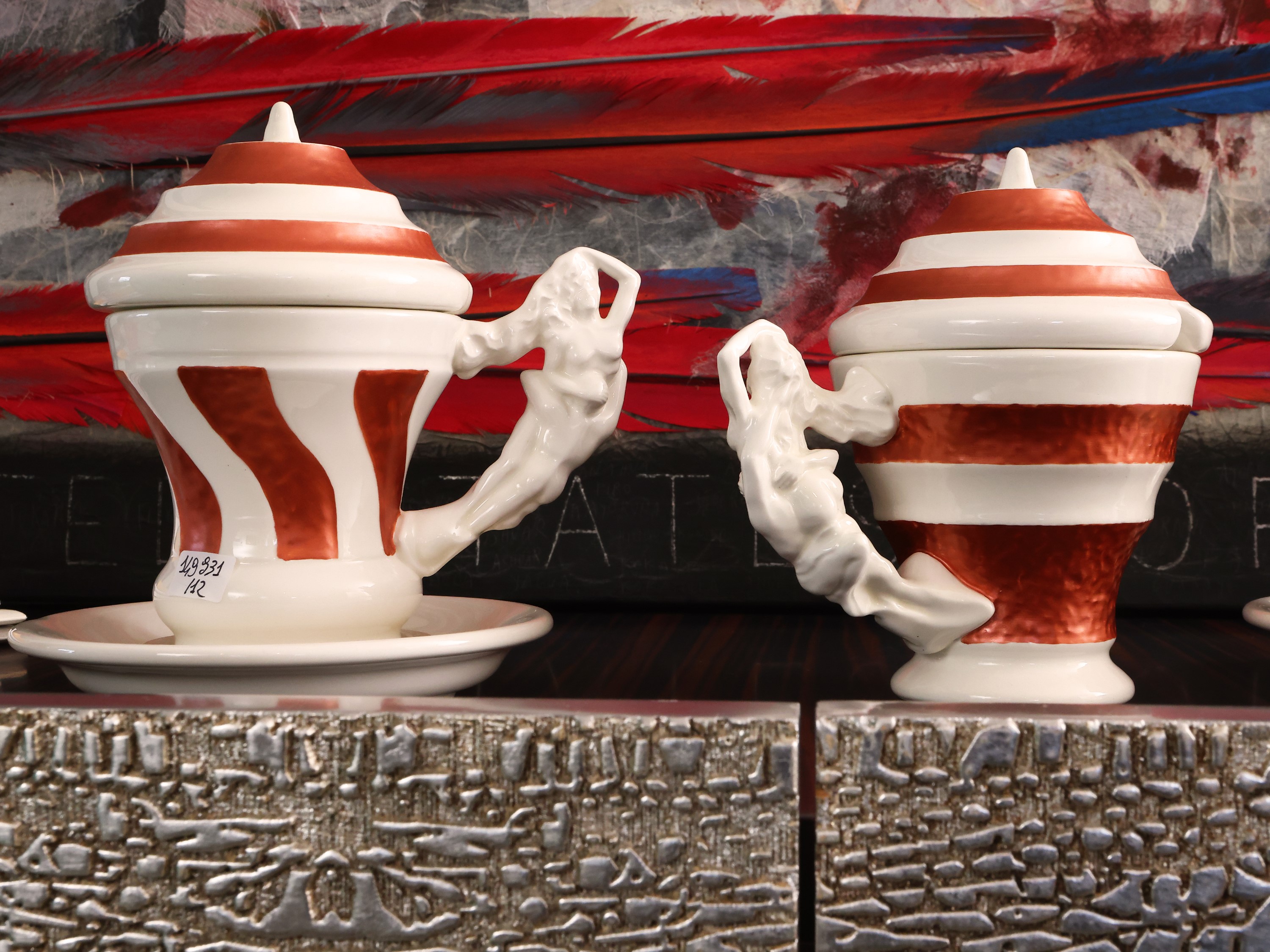 Serie di Dodici Tazze da Cioccolata in Terraglia, Fausto Bandi per Ceramina