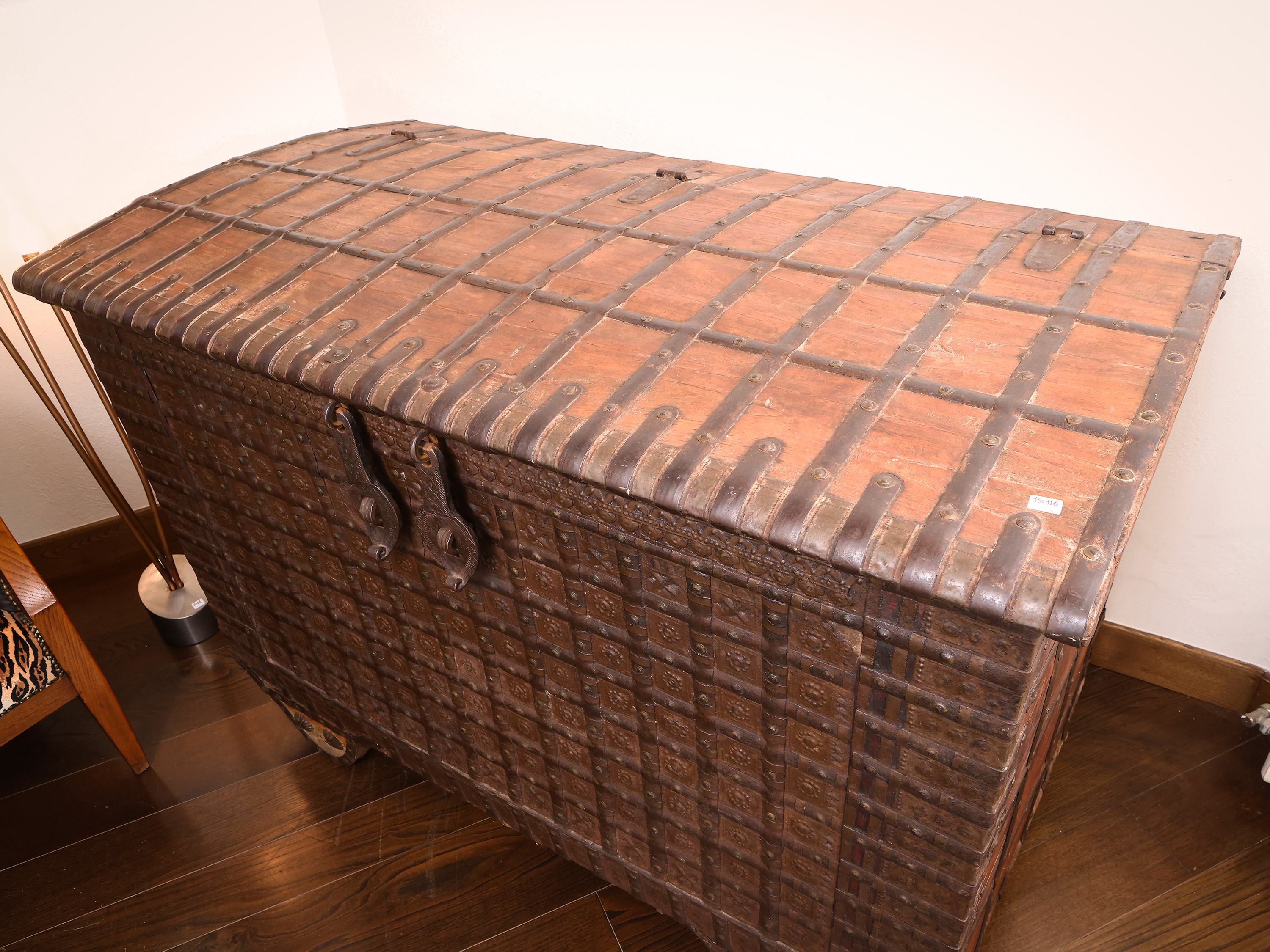 Grande Baule Forziere D'epoca in Noce e Ferro